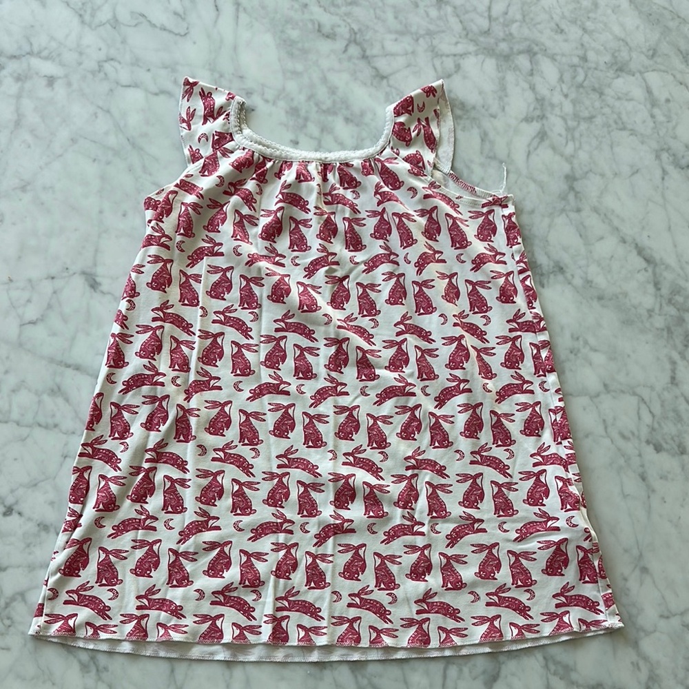 Roller Rabbit White and Red 100% Pima cotton nightgown size 6